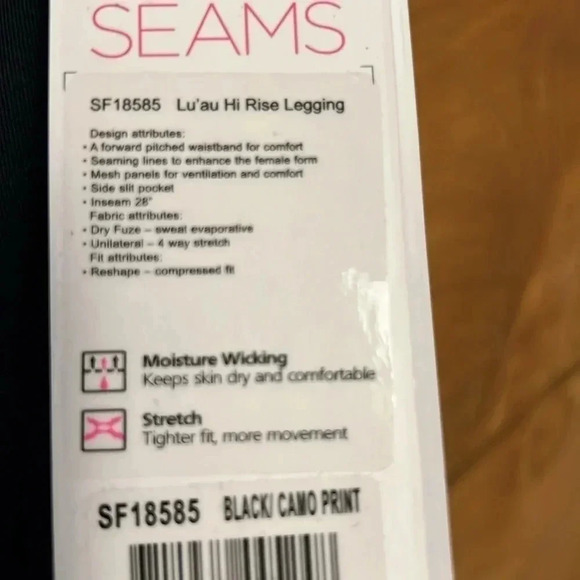 Shape women’s black camo print leggings L athletic wear running workout yoga - Picture 6 of 8